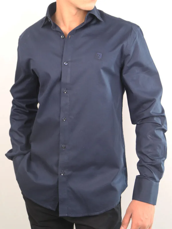 Authentic Natural Cotton Shirt for Men - Navy Blue