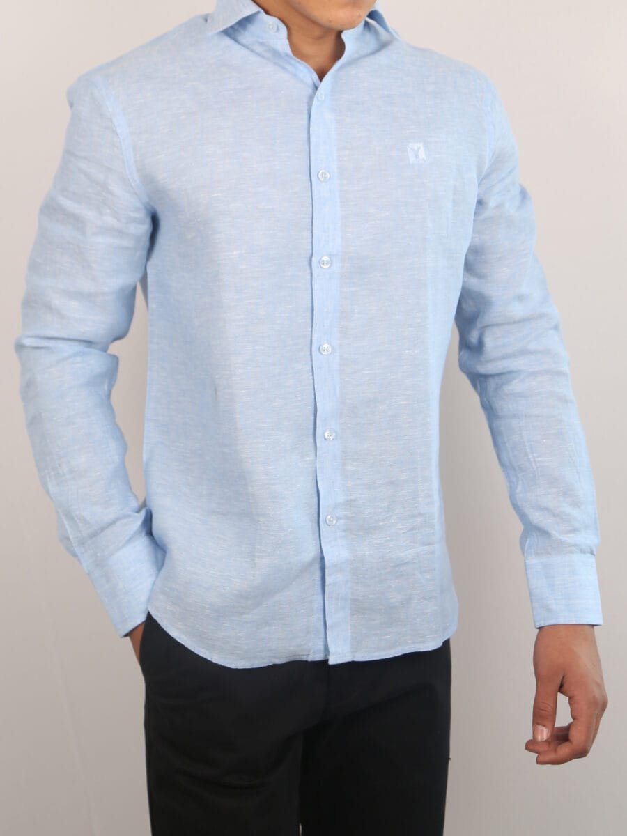 Imperial Linen Shirt for Men - Light Blue