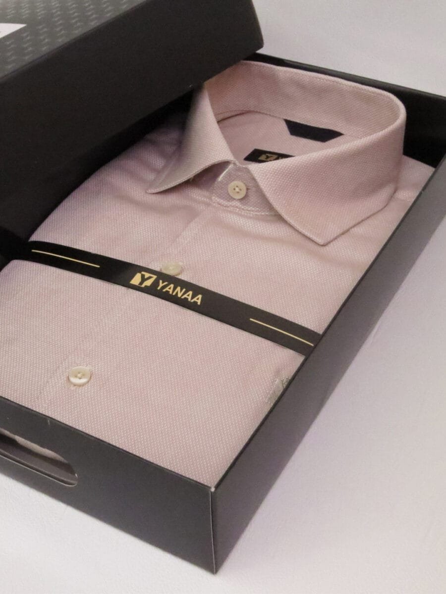 Royal Mulberry Cotton Shirt for Men - Beige (Small white dotted) - Image 4