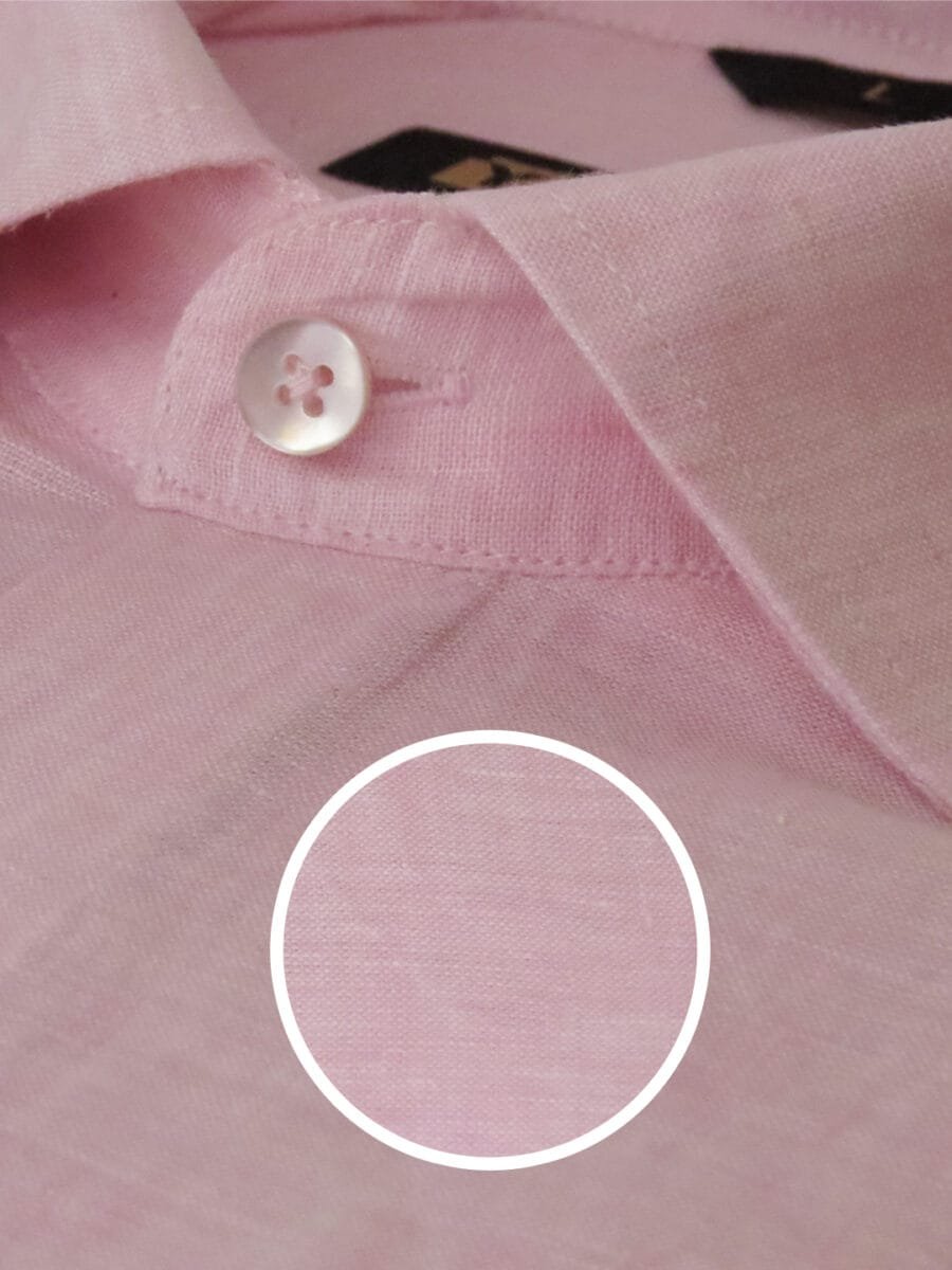 Imperial Linen Shirt for Men - Light Pink - Image 4
