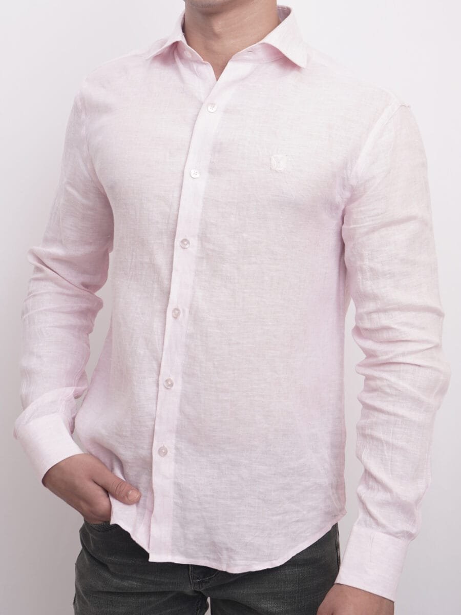 Imperial Linen Shirt for Men - Light Pink