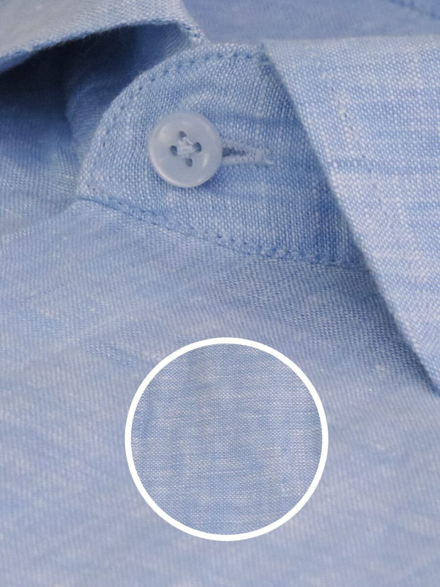 Imperial Linen Shirt for Men - Light Blue - Image 4