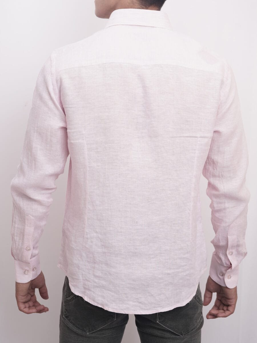 Imperial Linen Shirt for Men - Light Pink - Image 2
